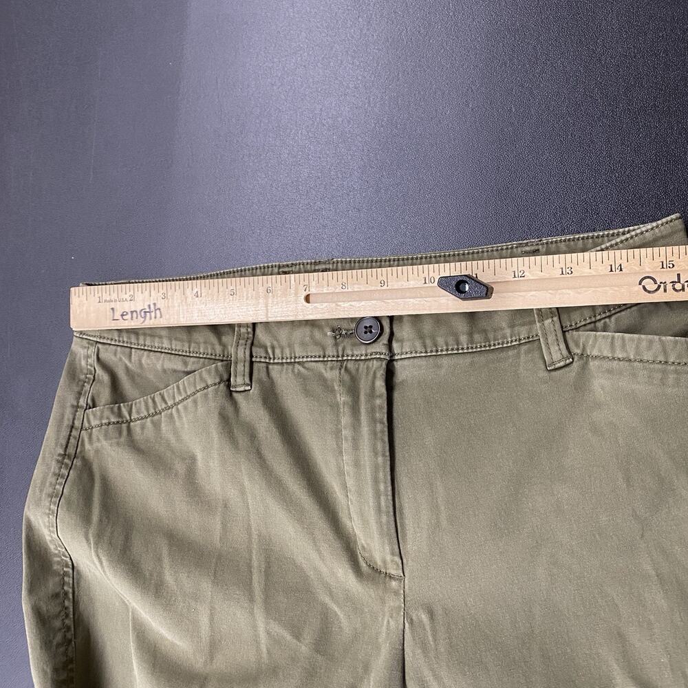 Talbots Straight Leg Long Chino Pants Women’s Size 8 Preppy Moss Green Tall - Picture 12 of 14